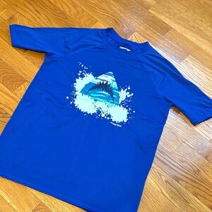 Lands' End Kids Vibrant Blue Shark Rashguard